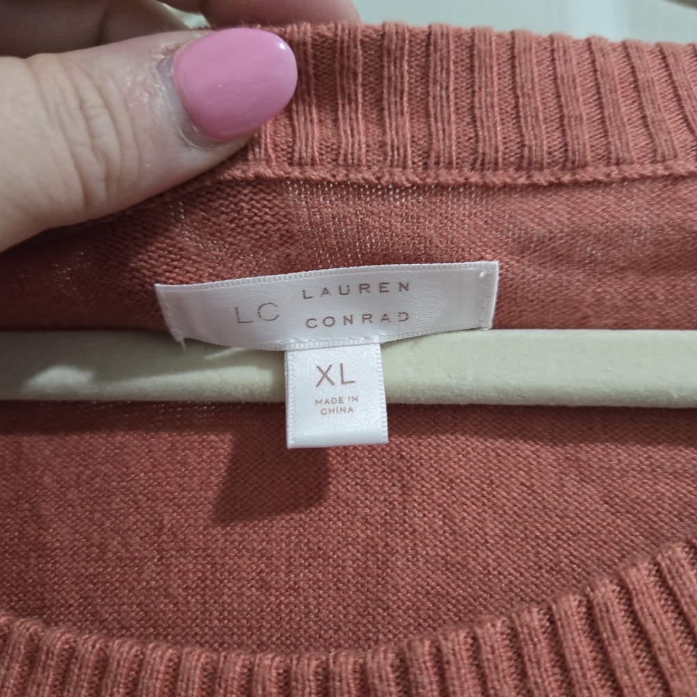 LC Lauren Conrad Warm Coral Sweater - Picture 2 of 9